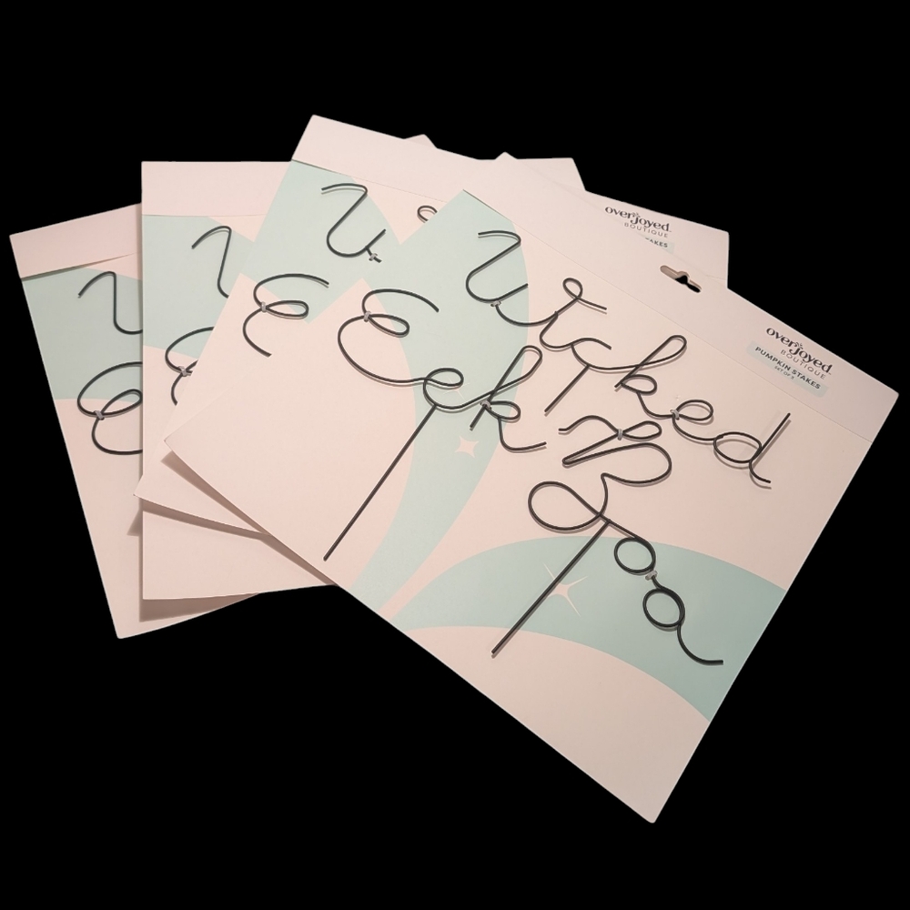 Overjoyed Boutique Wicked Eek Boo Pumpkin Stakes Bundle Set NWT